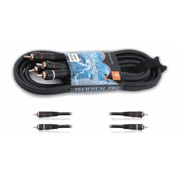 Technical Pro Dual .25 in. to Dual .25 in. Audio Cables cdrr186 - main